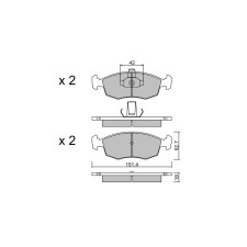 GT2i Club Front brake pads for FIAT Palio I (178_) 1.8 130 HGT (188.738, .718) 131cv 1996-04-01-