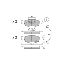 GT2i Club Front brake pads for FIAT 500e Cabrio (332) Elektro (FA1) 119cv 2020-10-01-