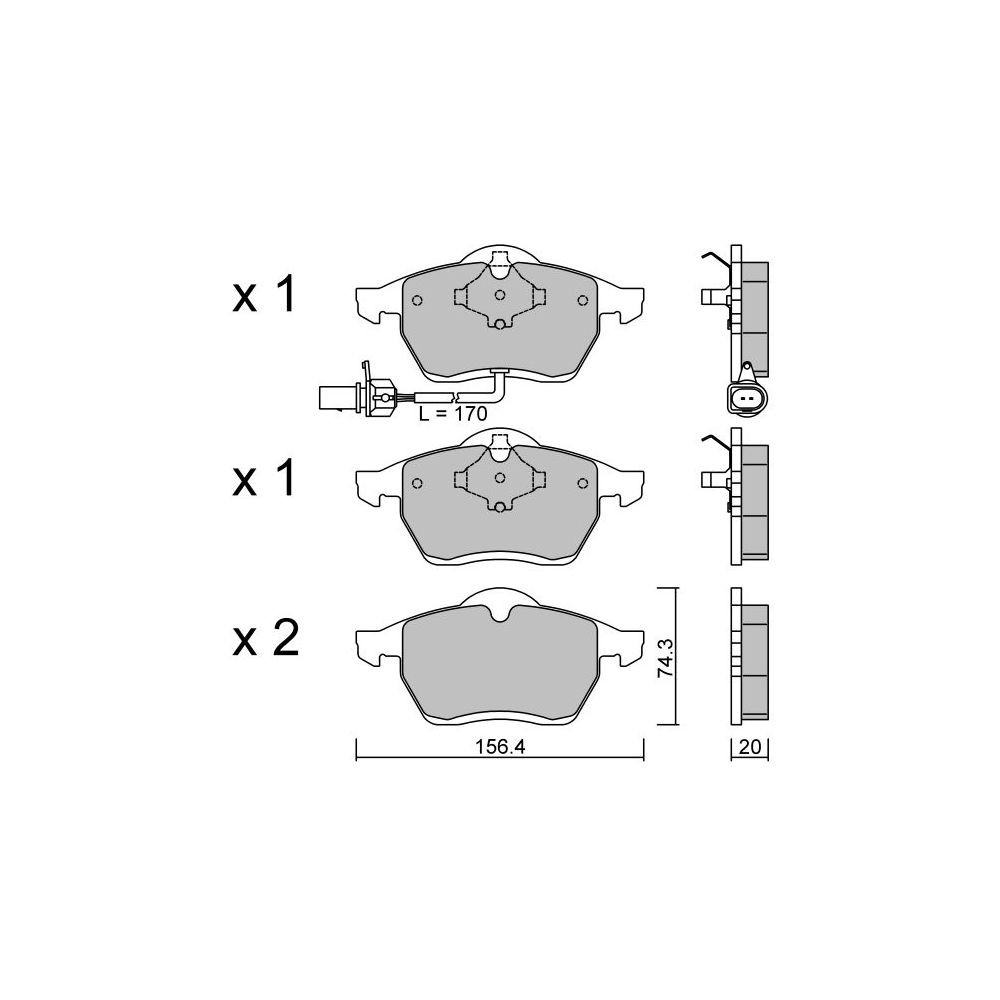 GT2i Club Front brake pads for SEAT Alhambra I (7V8, 7V9) 2.4 (TCR10_) 161cv 1996-01-01-2010-03-01 - GT-PC2881 - 3666618584553