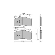 GT2i Club Front brake pads for PEUGEOT 607 (9D, 9U) 3.0 V6 24V 211cv 2000-02-01-2011-07-01