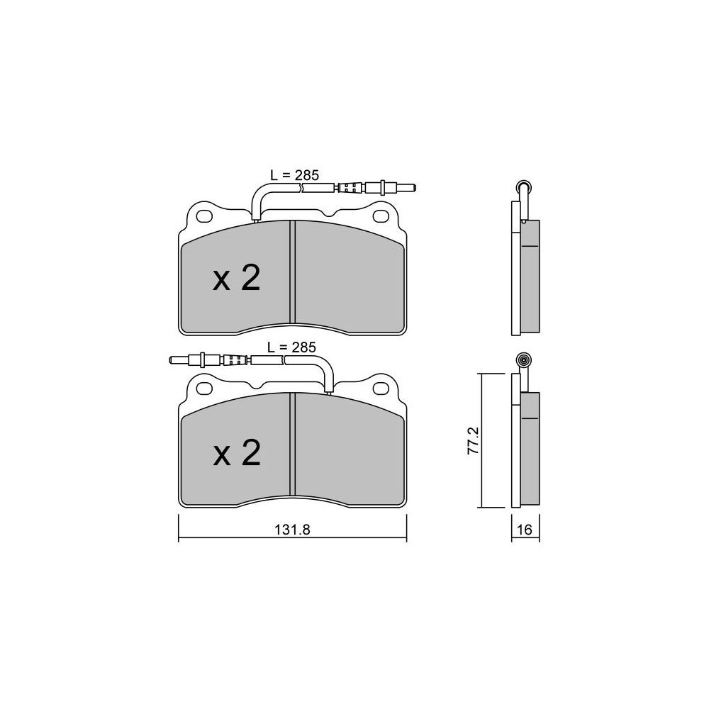 GT2i Club Front brake pads for PEUGEOT 607 (9D, 9U) 3.0 V6 24V 211cv 2000-02-01-2011-07-01 - GT-PC2972 - 3666618584621