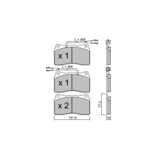 GT2i Club Front brake pads for ALFA ROMEO 156 (932_) 5.4 501cv 1997-09-01-2005-09-01