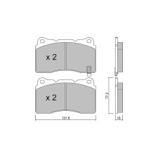 GT2i Club Front brake pads for SUBARU Impreza (GE-GH-GR-GV-G3) 2.5i 16V Turbo 4wd WRX STi 2008-14 - Brake calipers Brembo