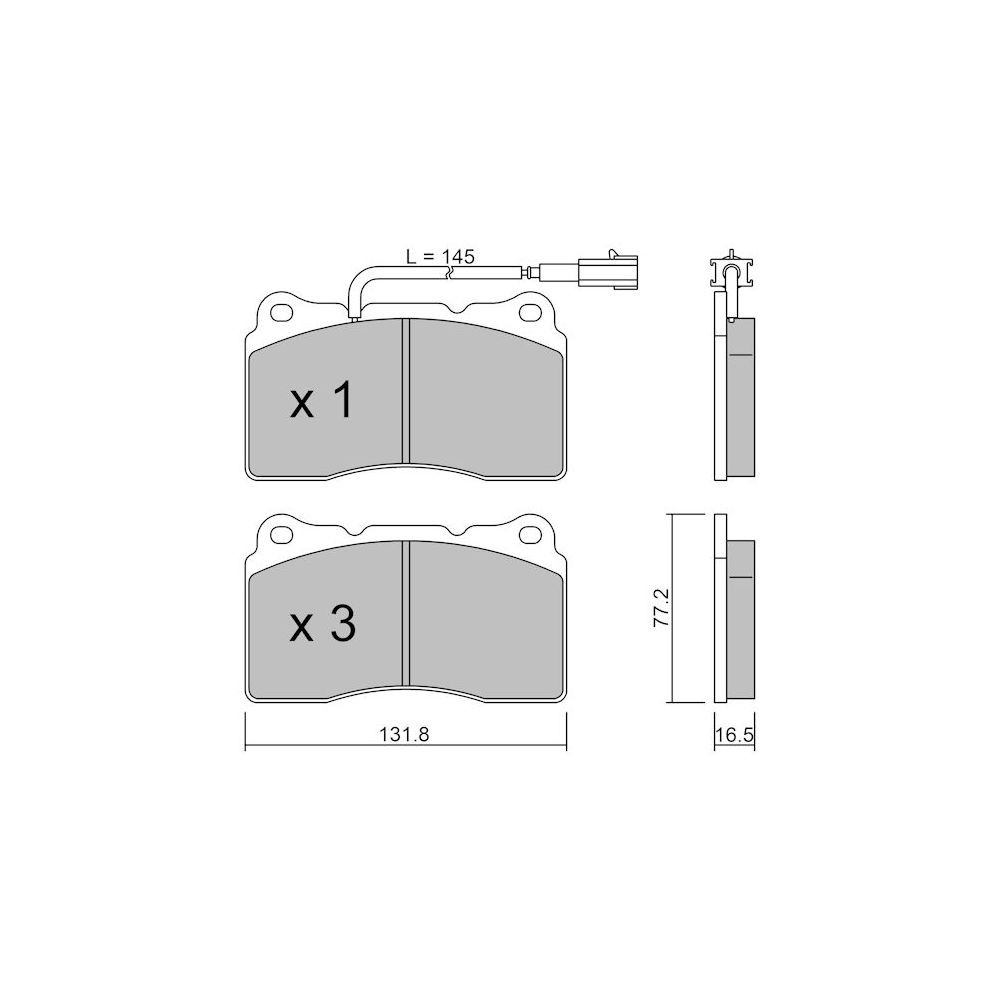 GT2i Club Front brake pads for MASERATI Quattroporte VI P85 422cv 2013-01-01- - GT-PC2977 - 3666618584669