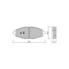 GT2i Club Front brake pads for DAEWOO Lanos Sedan (KLAT) / Sens 1.6 16V 107cv 1997-02-01-