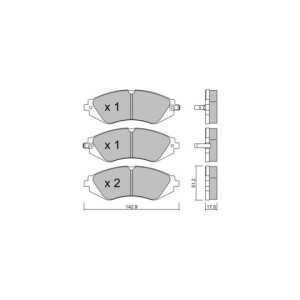 Pastiglie freno anteriori GT2i Club per DAEWOO Lacetti II Sedan (J200) 2.0 181cv 2002-06-01-2005-12-01