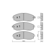 Plaquettes de frein GT2i Club Avant pour HYUNDAI H-1/Starex MPV/Satellite/H200 2.2 Type-R (CH1) 213cv 1997-06-01-