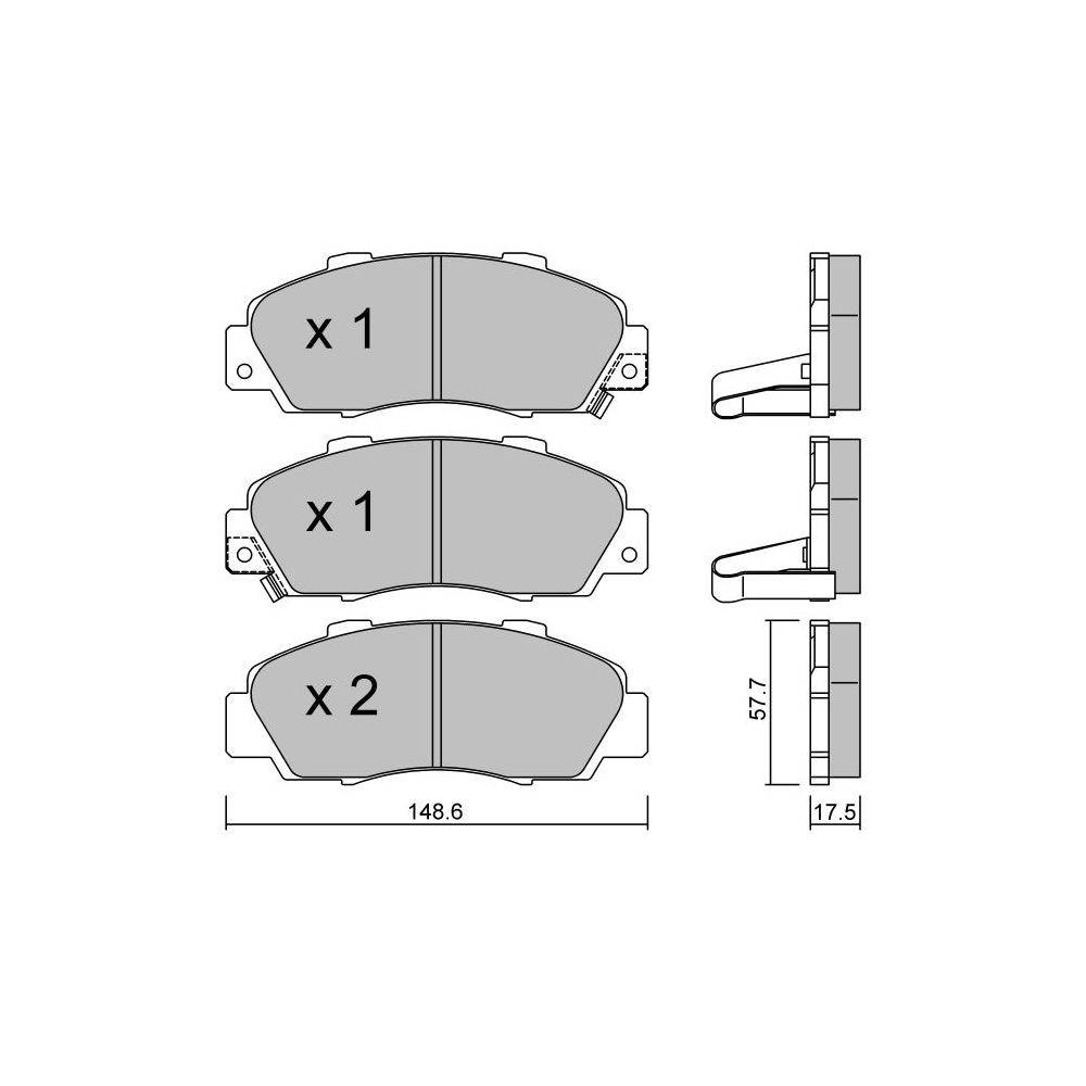 GT2i Club Front brake pads for HONDA Integra (DC) 1.8i 16V Type R 1996-01 - Brake calipers Akebono  - GT-PC3070 - 3666618584751