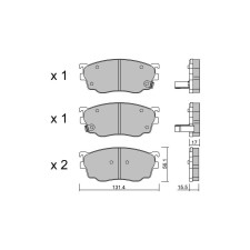 Pastiglie freno anteriori GT2i Club per MAZDA 626 V Hatchback (GF) 1.3 149cv 1997-05-01-2002-10-01