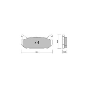 GT2i Club Rear brake pads for MAZDA 626 IV (GE) / Cronos 2.5 24V 168cv 1991-08-01-1997-06-01