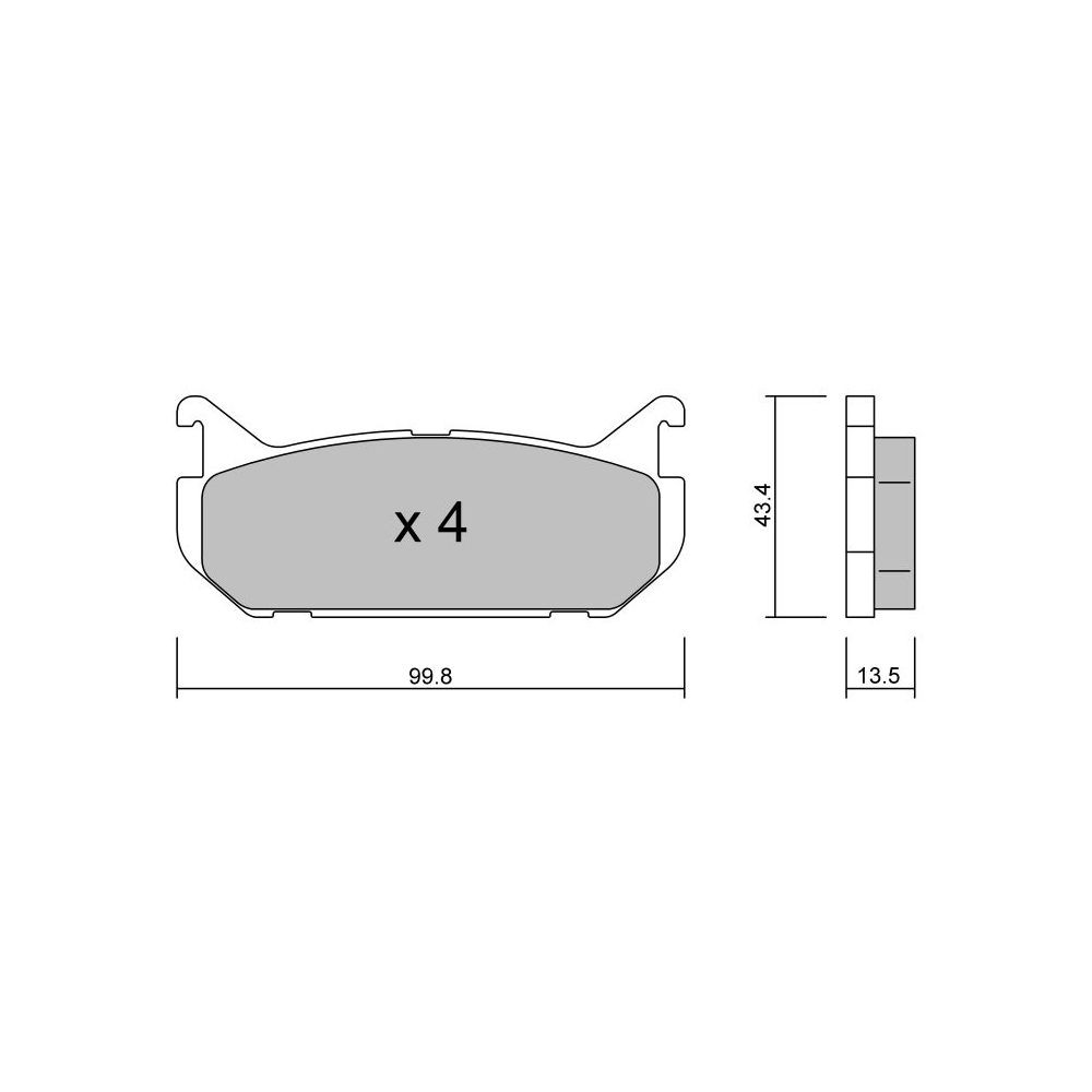 Bremsbeläge GT2i Club Hinten für MAZDA 626 IV (GE) / Cronos 2.5 24V 168cv 1991-08-01-1997-06-01 - GT-PC3120 - 3666618584812