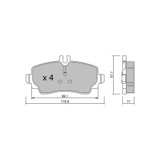 Pastiglie freno anteriori GT2i Club per MERCEDES BENZ Classe A I (W168) A 190 Twin Engine 251cv 1997-07-01-2004-08-01