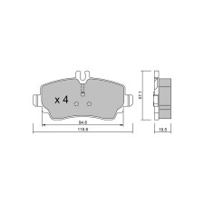 GT2i Club Front brake pads for MERCEDES BENZ Vaneo (414) 500 GE (463.228) 241cv 2002-02-01-2005-12-31