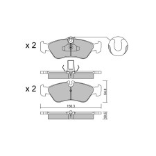 Plaquettes de frein GT2i Club Arrière pour MERCEDES BENZ Classe G II (W463) G 36 AMG (463.230) 272cv 1989-09-01-