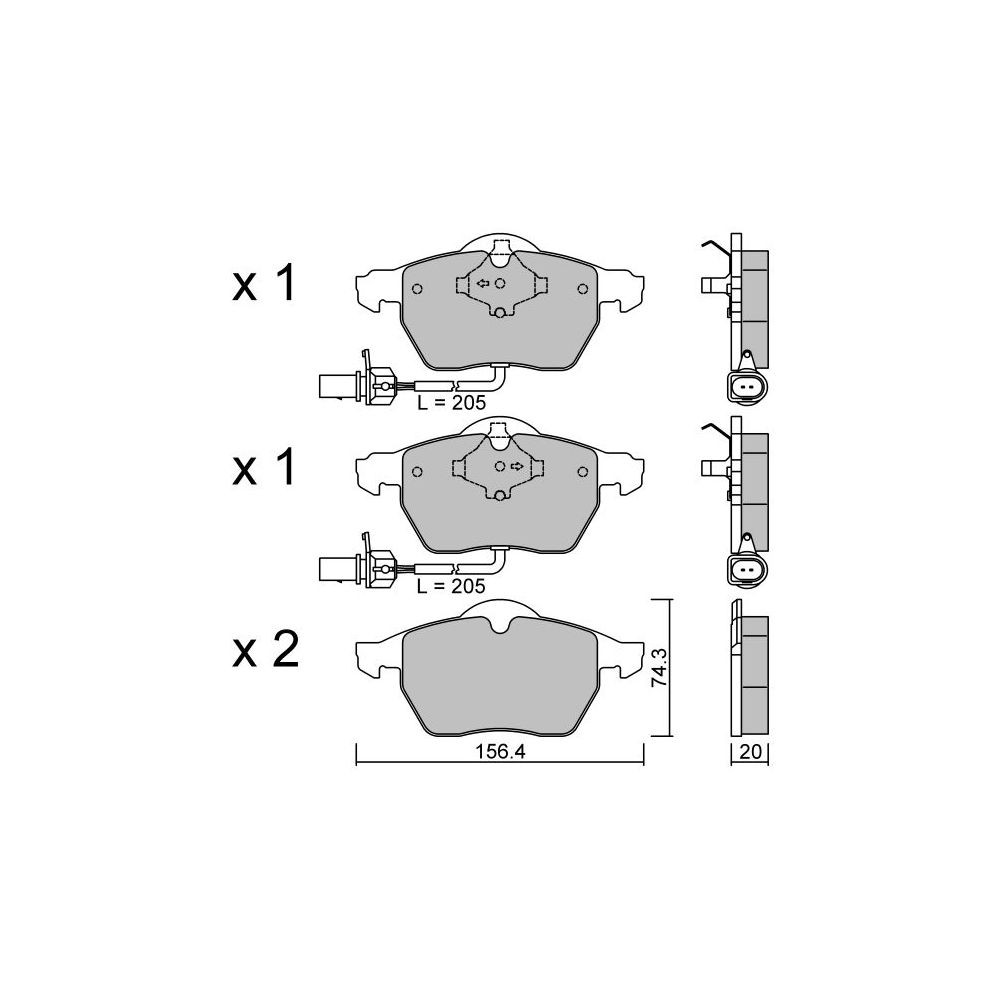 Bremsbeläge GT2i Club Avant für AUDI A4 - Quattro (8E-8H) 1.8i 20V T, 1.9 TDi, 2.0i TFSi 01-07 - Bremssättel Ate - GT-PC3230 - 3666618584928