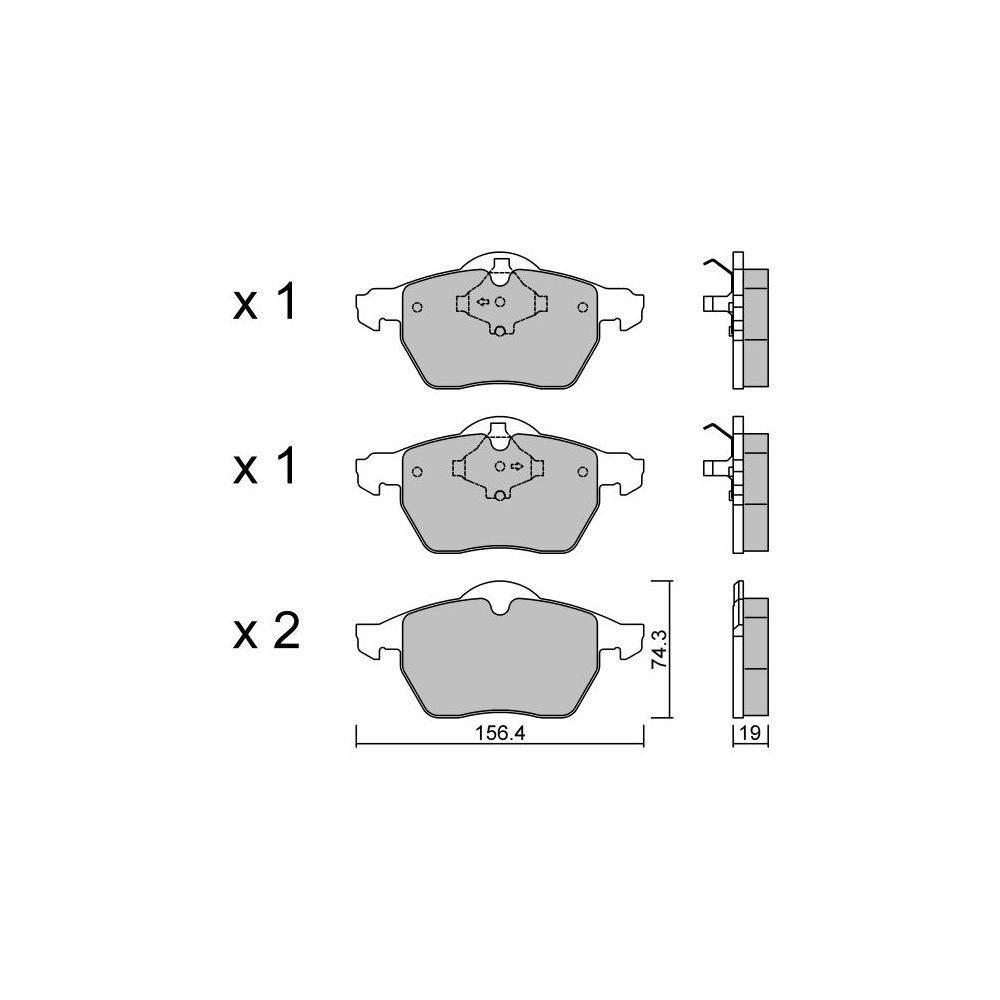 Pastiglie freno anteriori GT2i Club per VOLVO V70 II (285) R 2,5 T AWD 301cv 1999-11-01-2008-12-01 - GT-PC3231 - 3666618584935