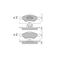 Plaquettes de frein GT2i Club Avant pour FORD Fiesta IV (JA_, JB_) 1.4 i 16V 90cv 1995-08-01-2005-04-01