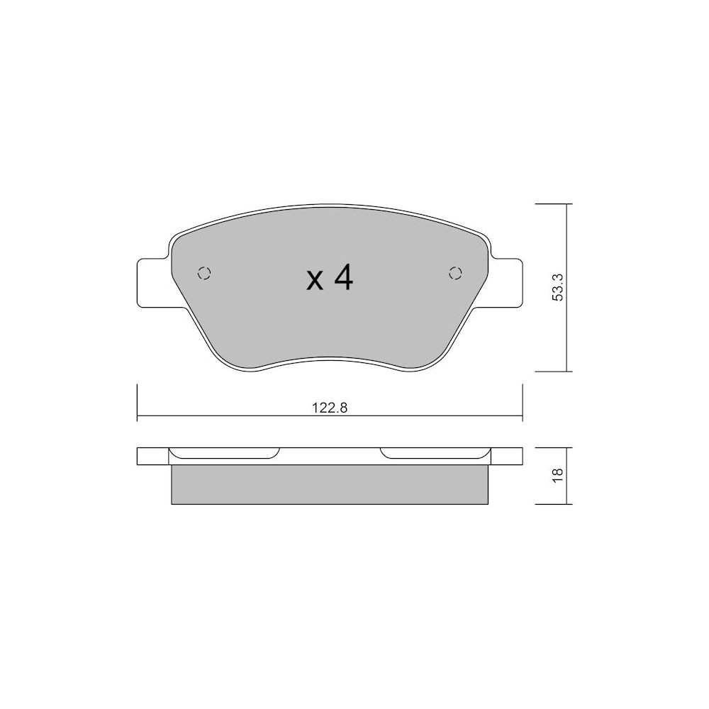 GT2i Club Front brake pads for FIAT Idea (350_) 1.4 16V 96cv 2003-12-01- - GT-PC3301 - 3666618585000