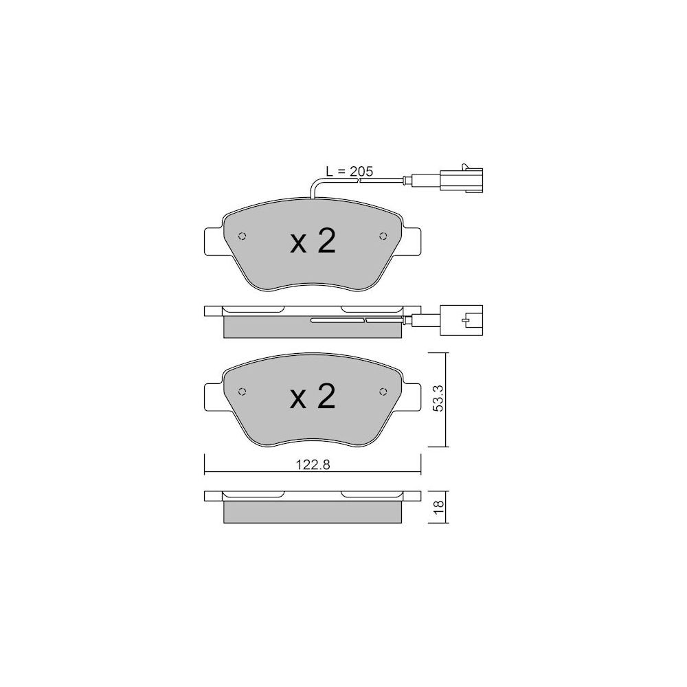 GT2i Club Front brake pads for OPEL Adam 1.0i 12V, 1.2i 16V, 1.4i 16V 2012-19 - Brake calipers Bosch  - GT-PC3303 - 3666618585024