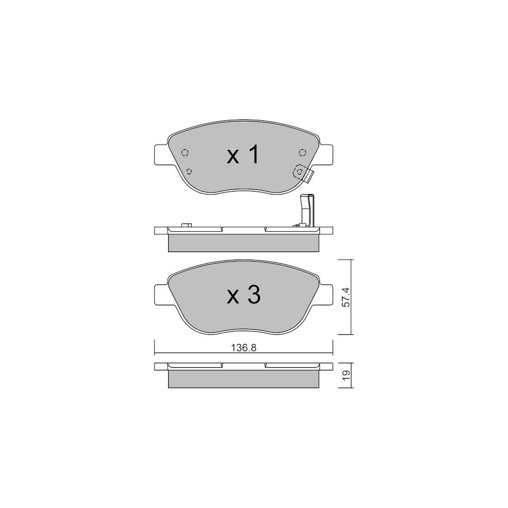 GT2i Club Front brake pads for OPEL Corsa D (S07) 1.4 (312.AXF1A, 312AXF11, 312AXD1A) 141cv 2006-07-01-2014-08-01 - GT-PC3312 - 3666618585055