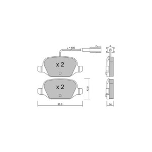 Bremsbeläge GT2i Club Hinten für ABARTH 500C / 595C / 695C (312_) 1.4 (312.AXT1A) 191cv 2008-05-01-