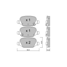Plaquettes de frein GT2i Club Arrière pour FIAT Panda III (312_, 319_) 1.3 D Multijet 96cv 2012-02-01-
