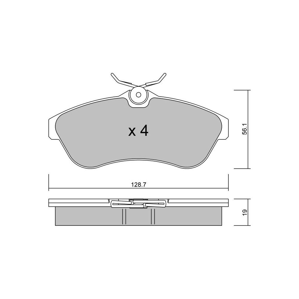 GT2i Club Front brake pads for CITROEN C2 1.6i 16V 106 hp 2003-17 - Brake calipers Girling - GT-PC3380 - 3666618585161