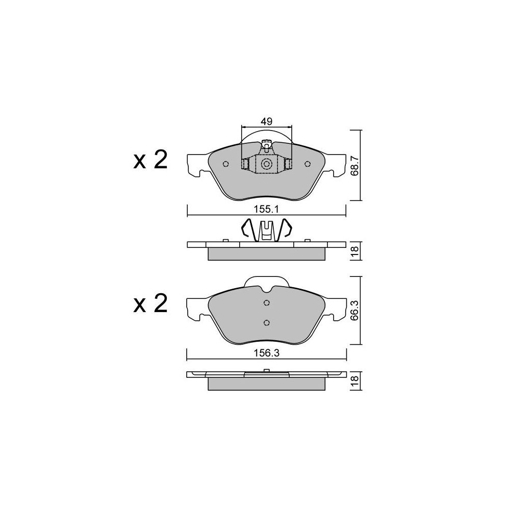 GT2i Club Front brake pads for RENAULT Twingo 1.6i 16V RS 2007-14 - Brake calipers Ate  - GT-PC3441 - 3661768238158