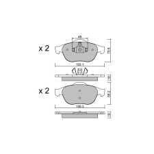 GT2i Club Front brake pads for RENAULT Grand Scenic II (JM0/1_) 2.0 16V Turbo (JM0W) 164cv 2004-04-01-