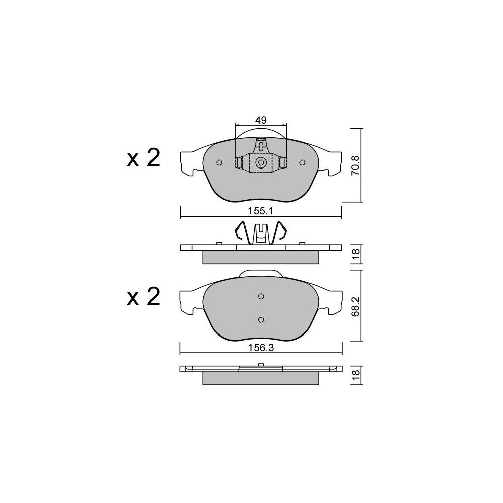 GT2i Club Front brake pads for RENAULT Grand Scenic II (JM0/1_) 2.0 16V Turbo (JM0W) 164cv 2004-04-01- - GT-PC3452 - 3666618585246