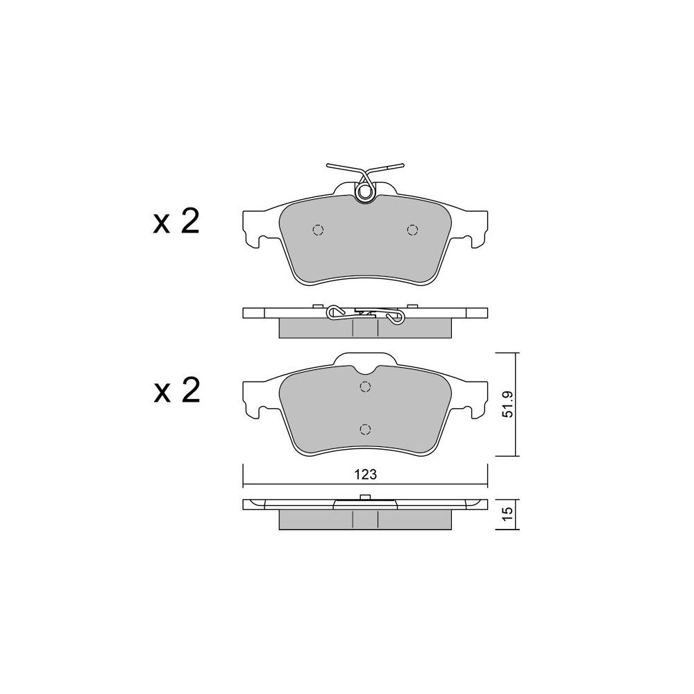 GT2i Club Rear brake pads for FORD Kuga II (DM2) / Escape 2.3 RS AWD 350cv 2012-07-01- - GT-PC3463 - 3666618585277
