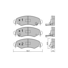 GT2i Club Front brake pads for SUZUKI Ignis II (MH) 1.5 4x4 (RM415) 100cv 2003-09-01-