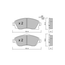 GT2i Club Front brake pads for OPEL Corsa C (X01) 1.8 (F08, F68) 126cv 2000-09-01-2009-12-01