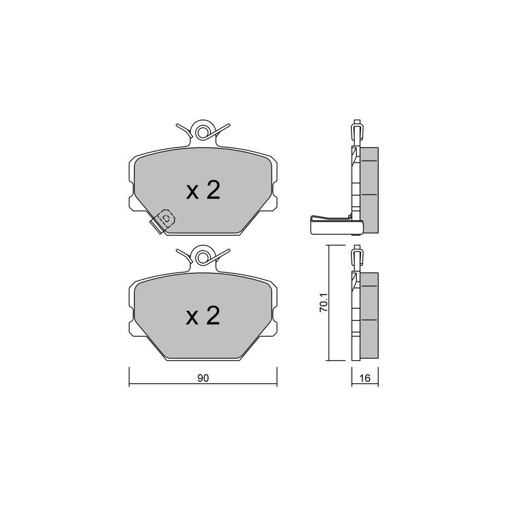 Plaquettes de frein GT2i Club Avant pour SMART Fortwo 0.6i T, 0.7i T, 0.8 CDi, 1.0i, 1.0i T  98-14 - Etriers de frein Bosch  - GT-PC3500 - 3666618585345