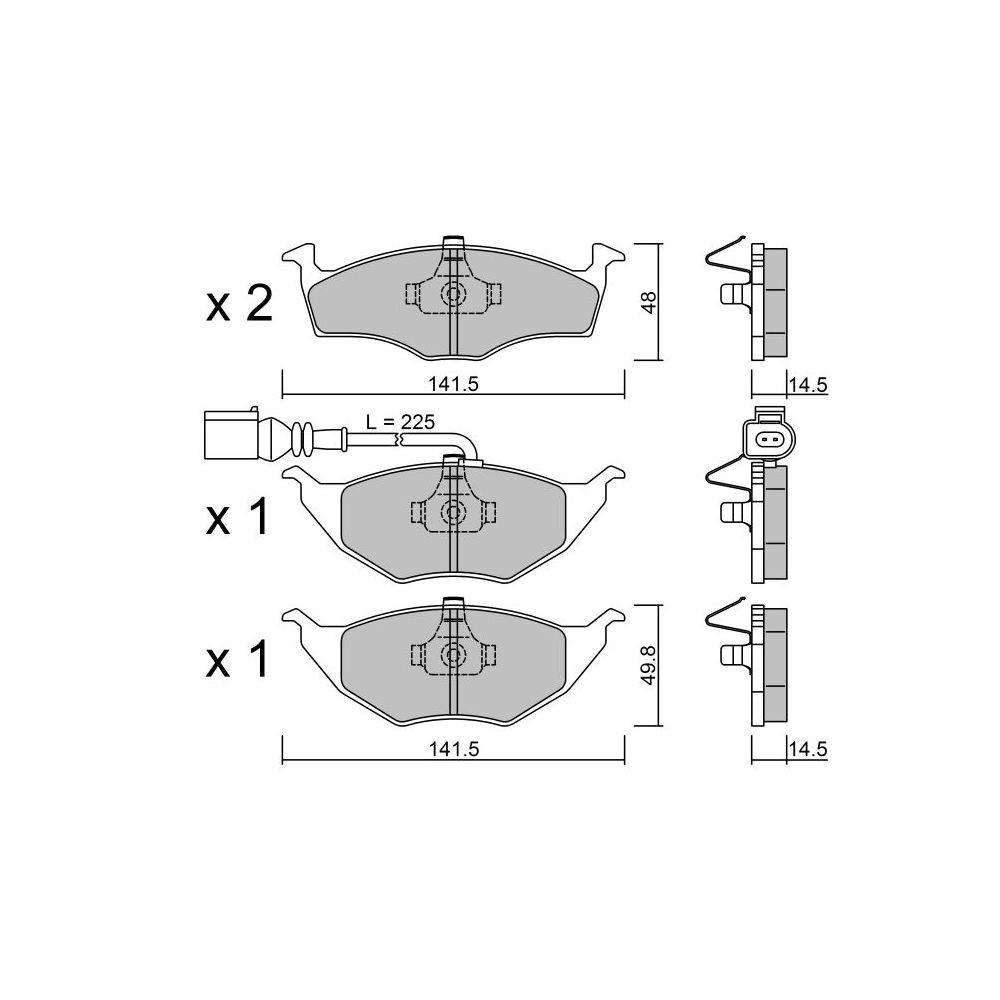 Pastiglie freno anteriori GT2i Club per AUDI A2 (8Z0) 1.8 T 20V 150cv 2000-02-01-2005-08-01 - GT-PC3541 - 3666618585390