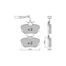 Bremsbeläge GT2i Club Hinten für SEAT Alhambra I (7V8, 7V9) 2.8 V6 4motion 204cv 1996-01-01-2010-03-01