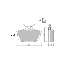 GT2i Club Rear brake pads for VOLVO S40 I (644) 2.0 T4 200cv 1995-07-01-2004-12-01