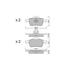 Pastiglie freno posteriori GT2i Club per VOLVO S80 I (184) 3.0 T6 272cv 1998-05-01-2008-02-01