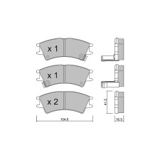 GT2i Club Front brake pads for HYUNDAI Atos (MX)/ Amica/ Atoz 1.6 108cv 1997-01-01-2015-07-01