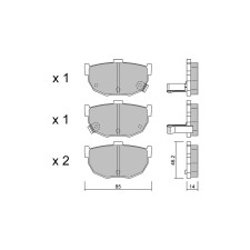 Plaquettes de frein GT2i Club Arrière pour HYUNDAI Coupe II (GK) 2.7 V6 168cv 2001-01-01-2009-08-01