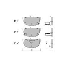 Plaquettes de frein GT2i Club Arrière pour NISSAN 300 ZX I (Z31)/ Fairlady Z 3.0 Turbo 229cv 1984-01-01-1990-10-01