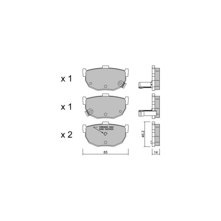 Pastiglie freno posteriori GT2i Club per NISSAN 300 ZX I (Z31)/ Fairlady Z 3.0 Turbo 229cv 1984-01-01-1990-10-01