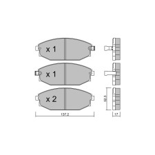 GT2i Club Front brake pads for HYUNDAI Galloper II (JK-01) 2.7 4x4 176cv 1997-02-01-2003-12-01