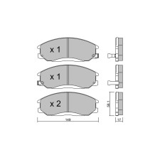 GT2i Club Front brake pads for HYUNDAI H-1/Starex MPV/Space wagon (A1)/Satellite/H200 3.5 211cv 1997-06-01-