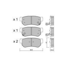 GT2i Club Rear brake pads for HYUNDAI Trajet (FO) 3.3 270cv 1999-01-01-2008-07-01