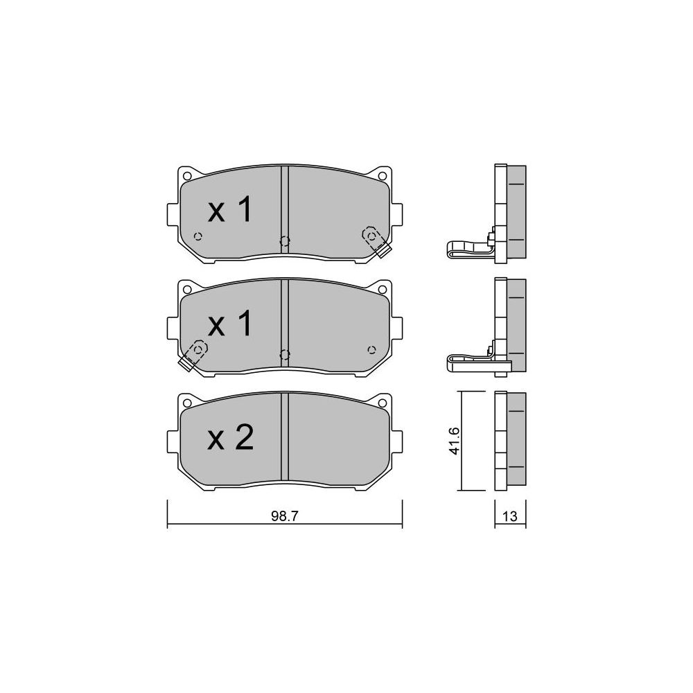 Bremsbeläge GT2i Club Hinten für KIA Shuma I (FB) / Sephia 2.5 V6 150cv 1996-09-01-2001-12-01 - GT-PC3810 - 3666618585611