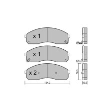 Pastiglie freno anteriori GT2i Club per KIA Carnival II (GQ)/ Sedona 3.5 195cv 1999-01-01-2007-09-01