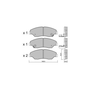 GT2i Club Front brake pads for KIA Retona (CE) 2.0 i 16V 128cv 1999-06-01-2001-12-01