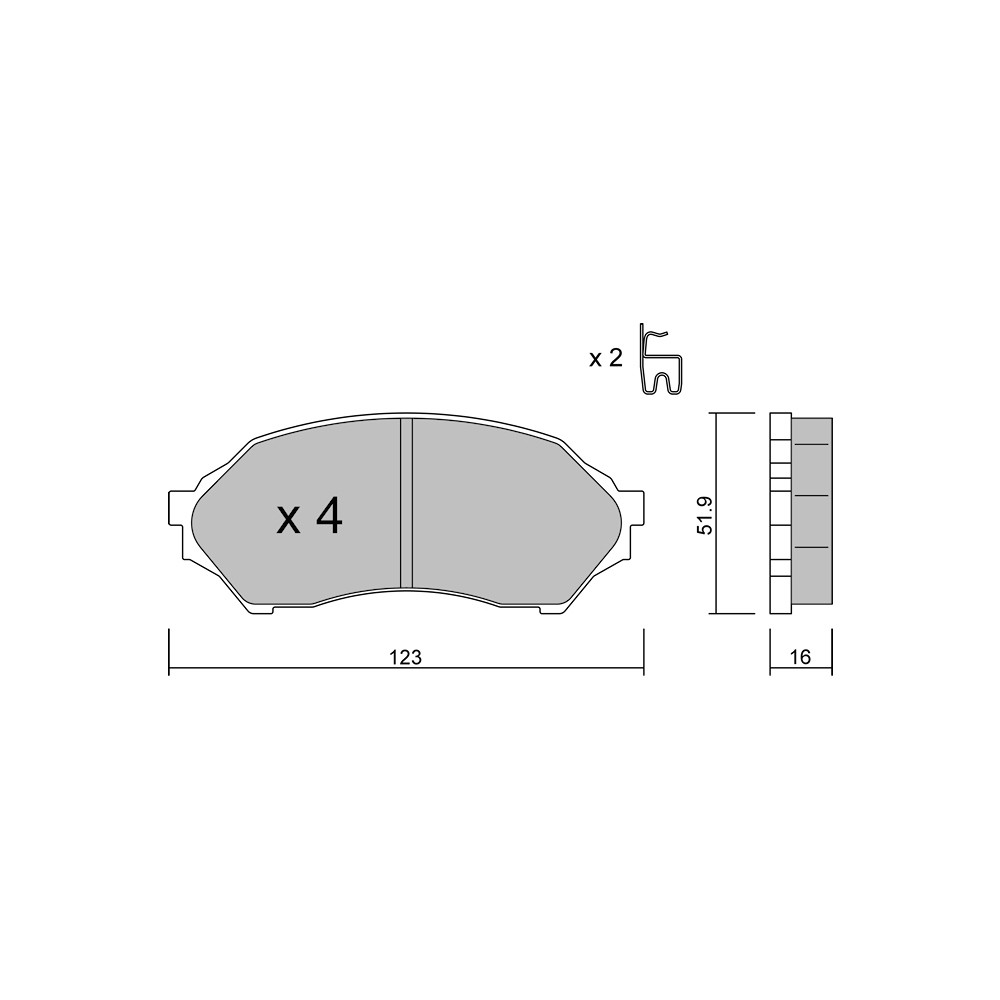 GT2i Club Front brake pads for MAZDA 323 F VI (BJ) / Familia 1.6 116cv 1998-09-01-2004-07-01 - GT-PC3960 - 3666618585666