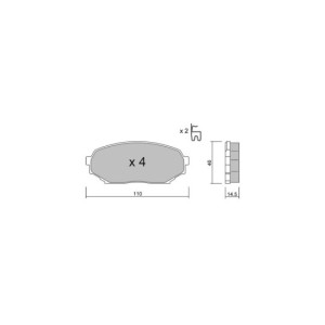GT2i Club Front brake pads for MAZDA MX-5 I (NA) 1.6i 16V 1989-98 - Brake calipers Sumitomo